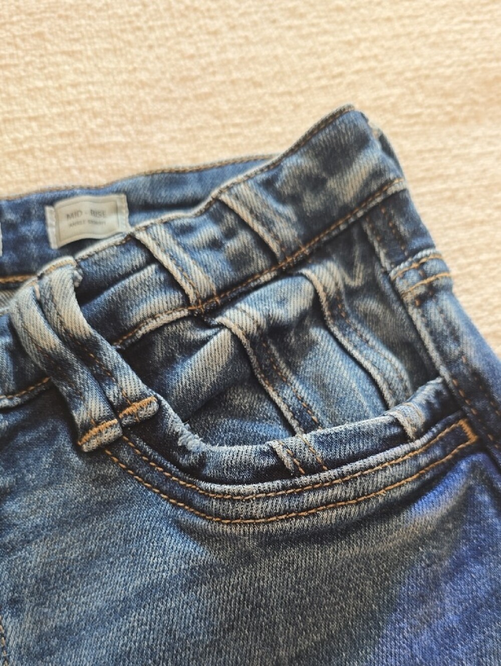 KanCan Blue Skinny Jeans with Raw Hem - Picture 4 of 8